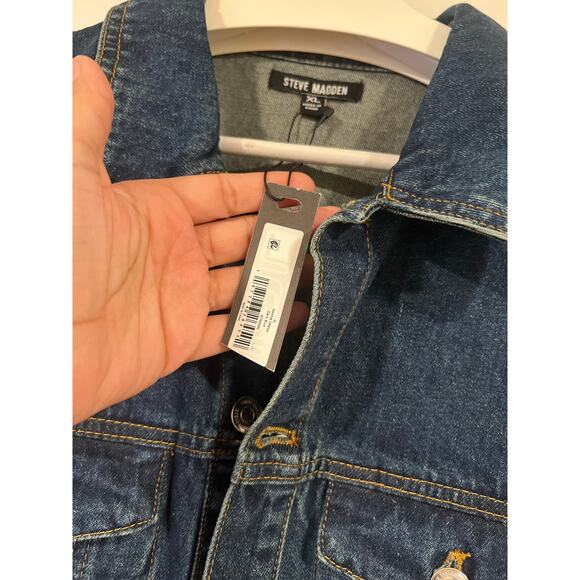 NWT Women’s Steve Madden Denim Maxi Dress Denim Jacket XL - Picture 5 of 8